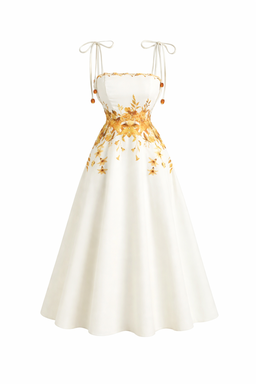 White Floral A-line Sundress