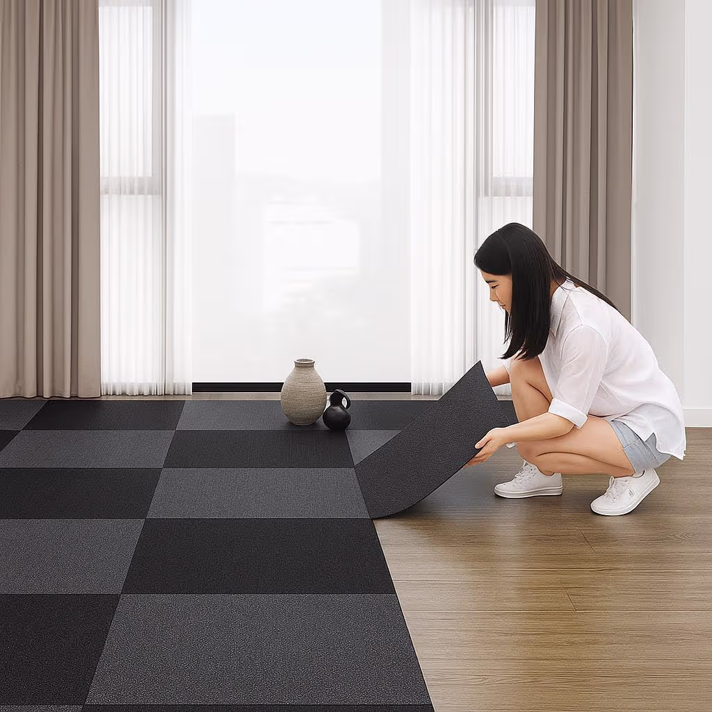 Alfombra Autoadhesivas 60 x 60cm Negra _1