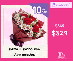 Ramo 6 Rosas con Astromelias
