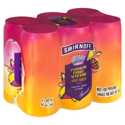 Smirnoff Passion Fruit Martini Cocktail 6 x 300ml