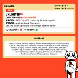 SIMPLY Unlimited Data | Europe - 41 Countries | Up to 30 Days