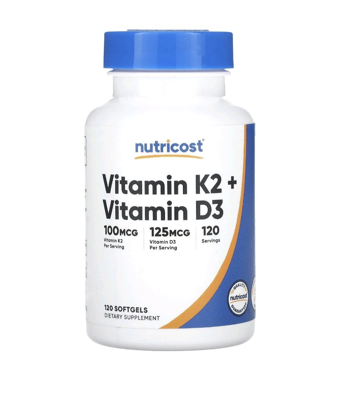 Nutricost, Vitamin K2 + Vitamin D3, 120 Yumşaq Kapsul (Softgels)_0