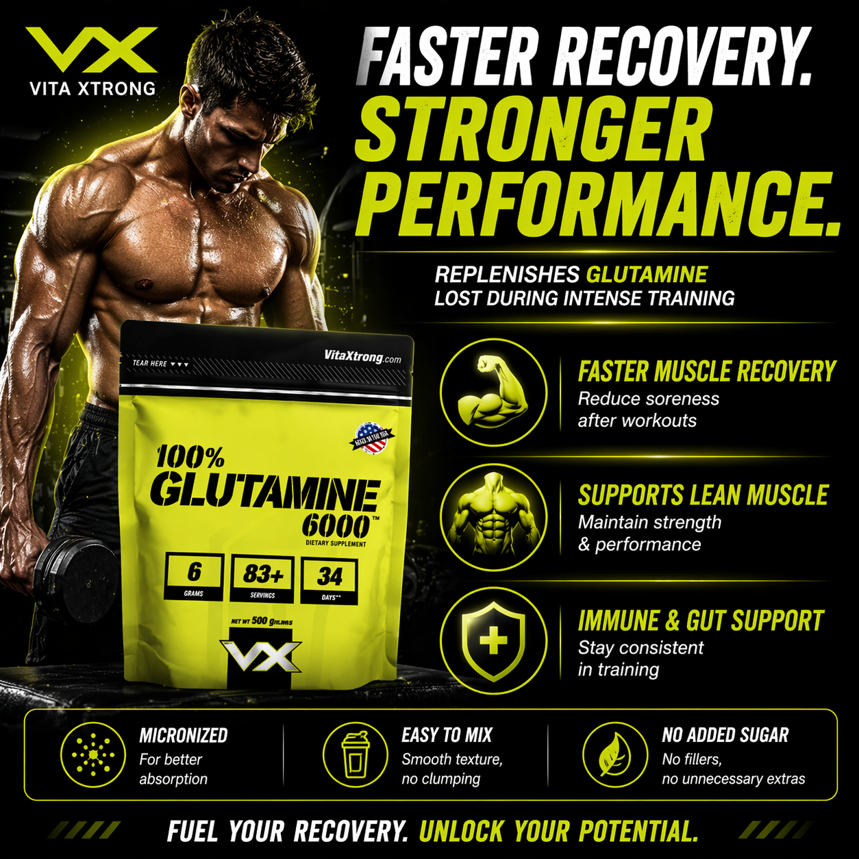 VITAXTRONG 100% Glutamine [300g / 500g / 1kg] – Faster Muscle Recovery, Repair & Immune Boost [VX]_9