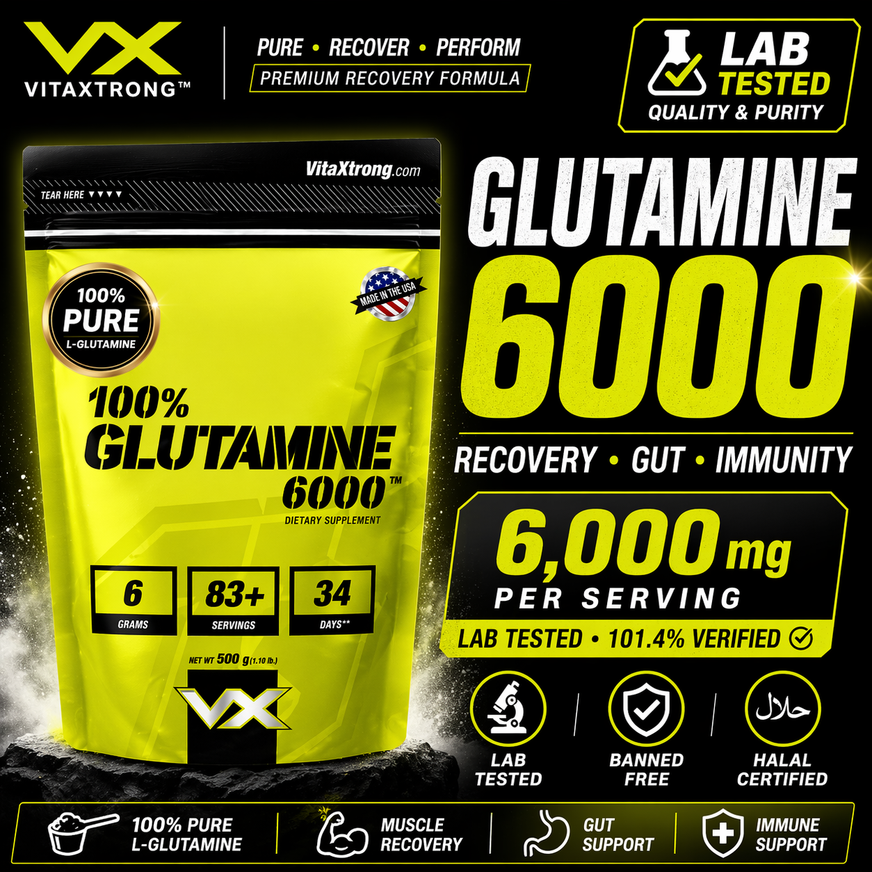 VITAXTRONG 100% Glutamine [300g / 500g / 1kg] – Faster Muscle Recovery, Repair & Immune Boost [VX]_7