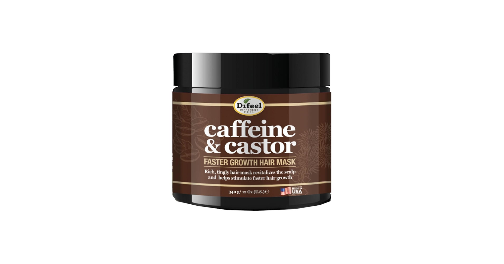 Masque Capillaire Difeel Caffeine and Castor Pro Growth 340g_0