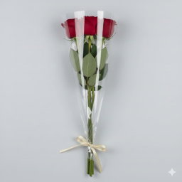 3pcs Red Roses 