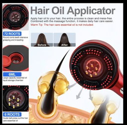 Scalp Massager Brush With Oil Applicator