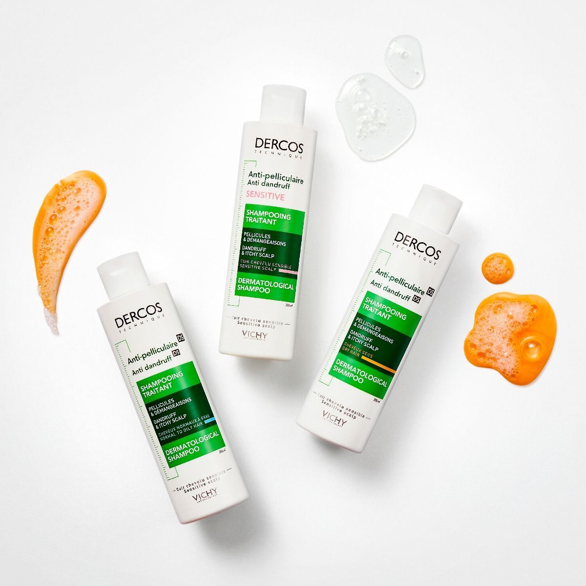 ‏VICHY Shampoo Dercos Technique Anti Dandruff Dermatological - 200ml | فيشي شامبو ضد القشرة للشعر العادي والدهني - 200 مل