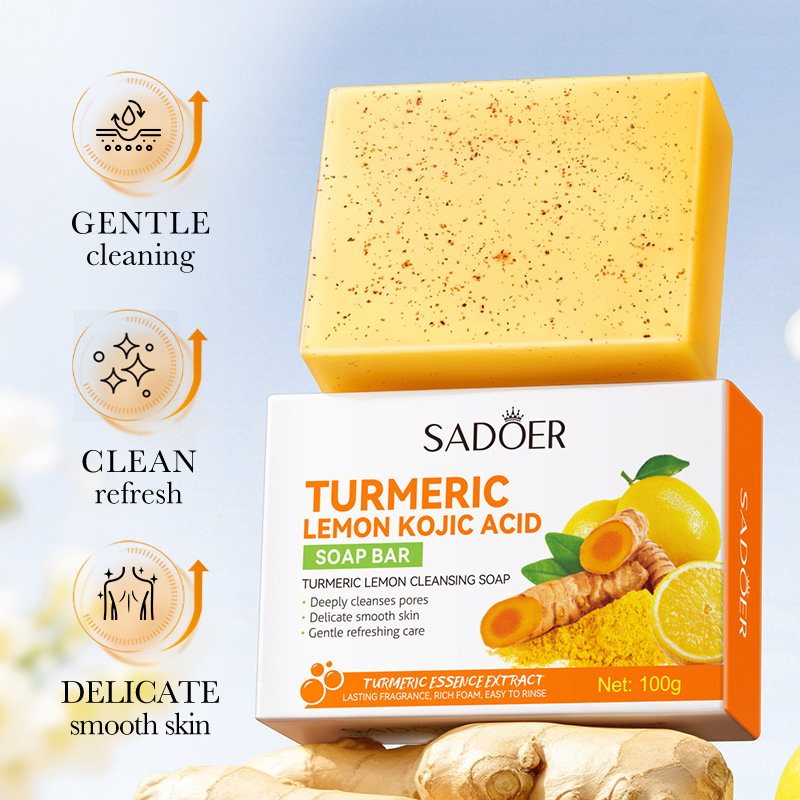 SADOER Turmeric Kojic Acid Lemon Skin Bar Soap 100g