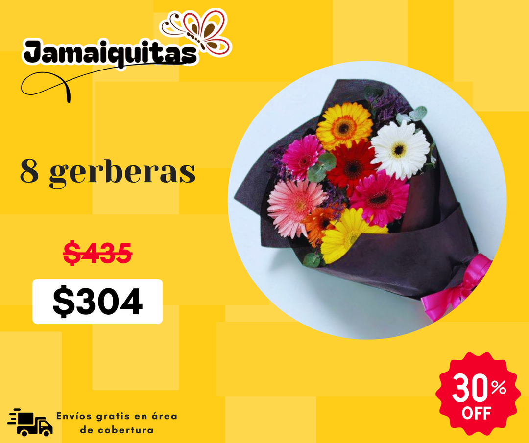 8 gerberas