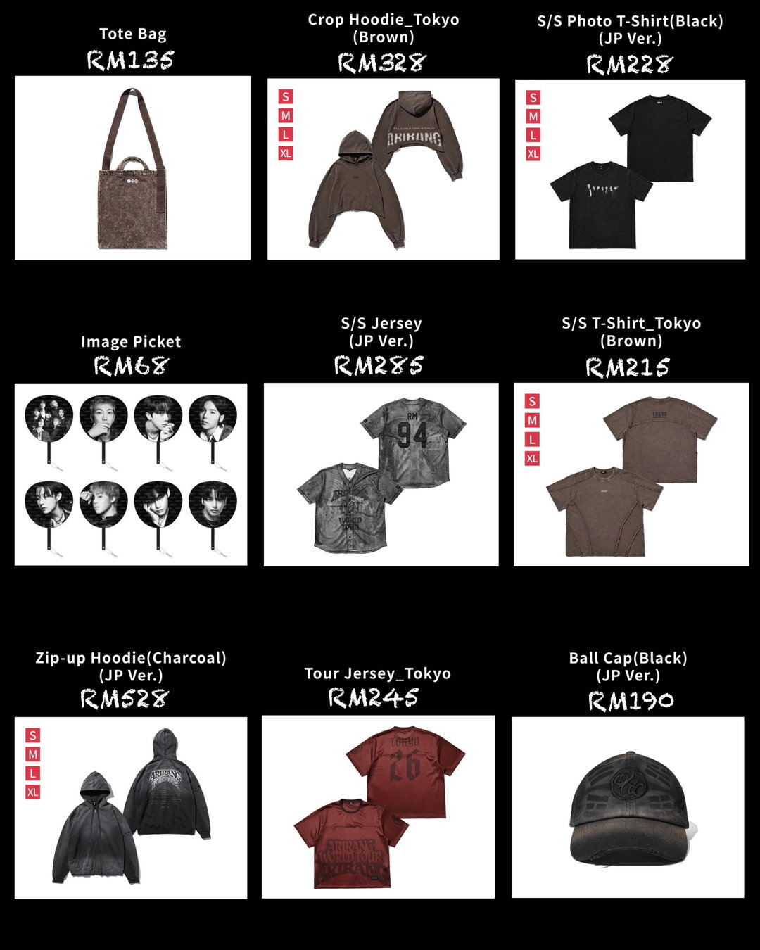 BTS WORLD TOUR 'ARIRANG' OFFICIAL MERCHANDISE - JAPAN ORIGINAL