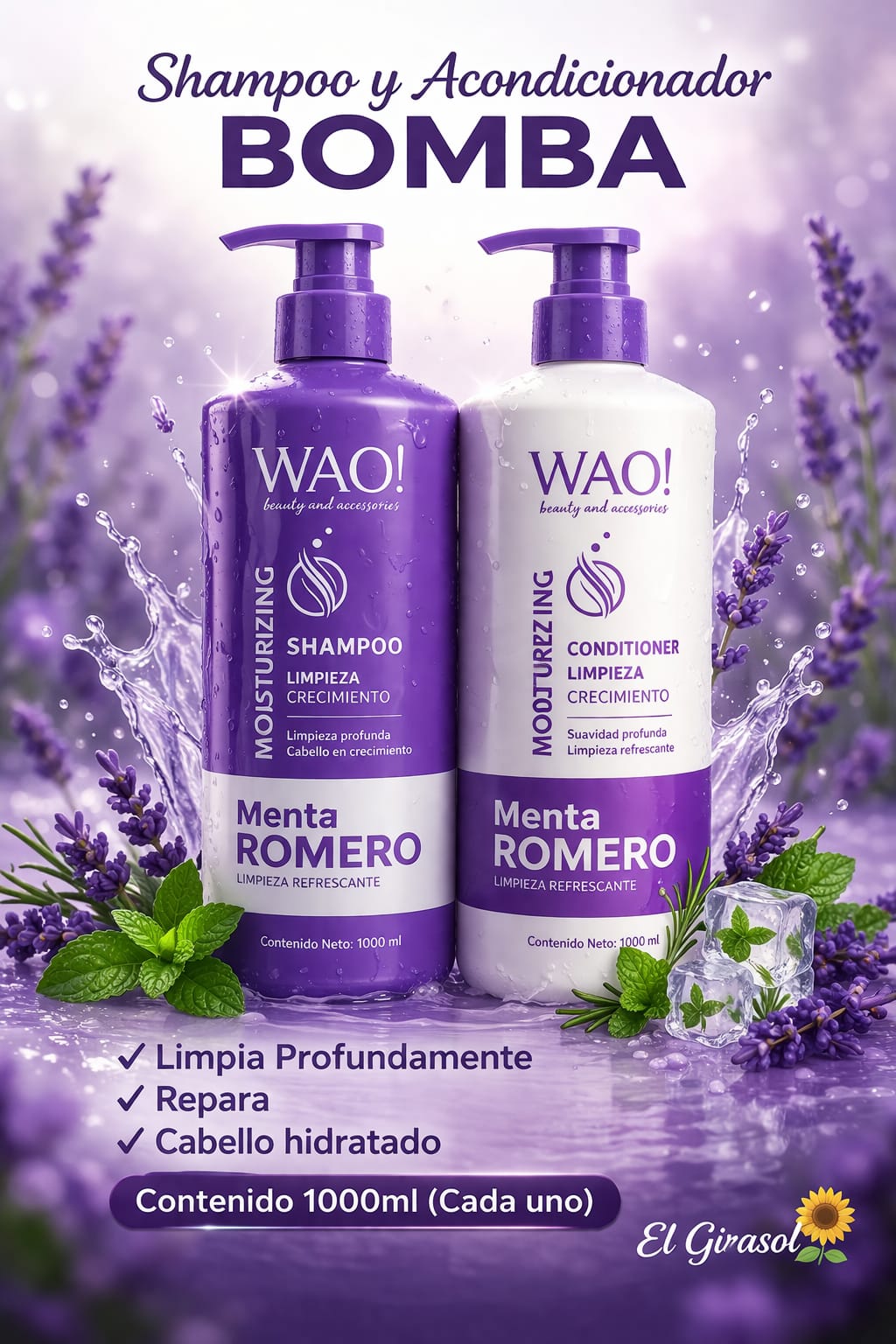 SET SHAMPOO + ACONDICIONADOR MENTA & ROMERO