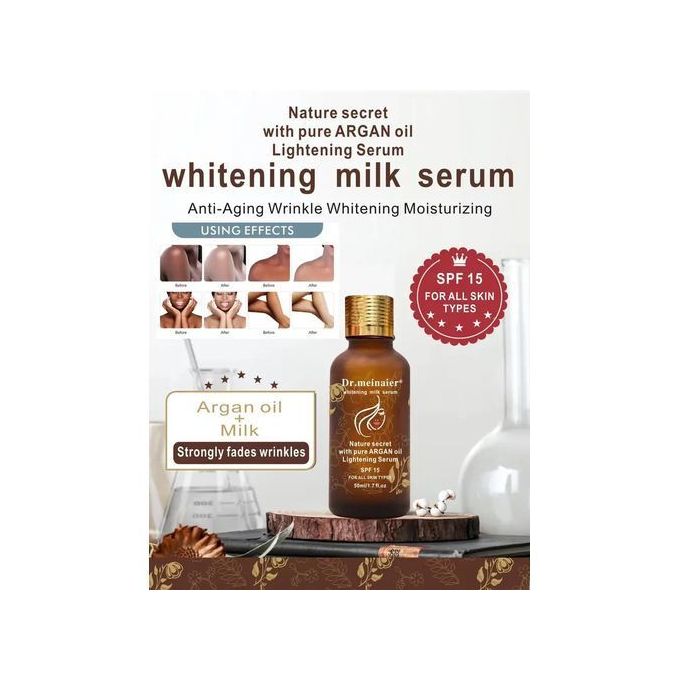 DR MEINAIER Whitening Milk Serum +Argan Oil SPF 15 Anti-aging Fade Spots_2