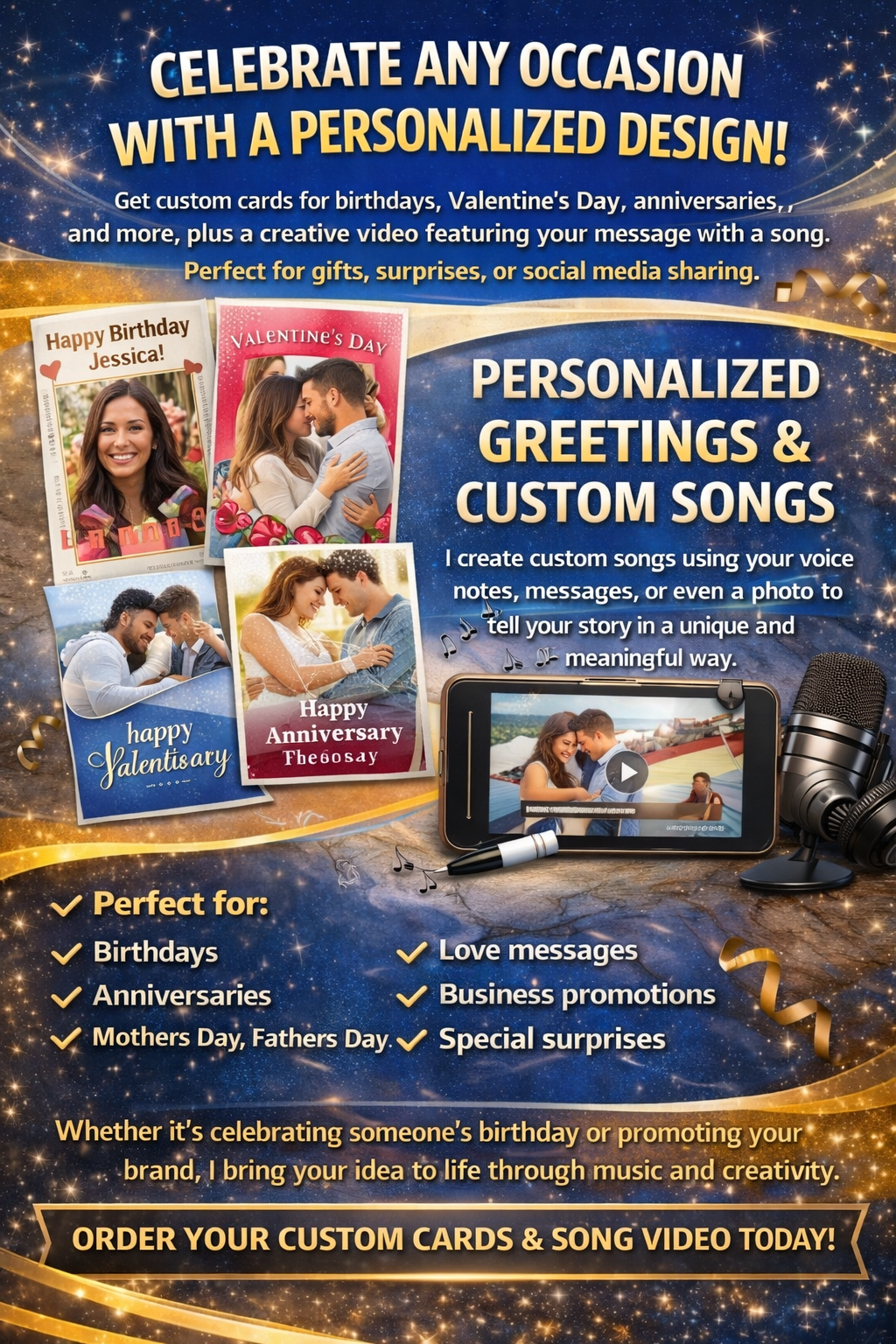 Customized Cards + Picture with Song