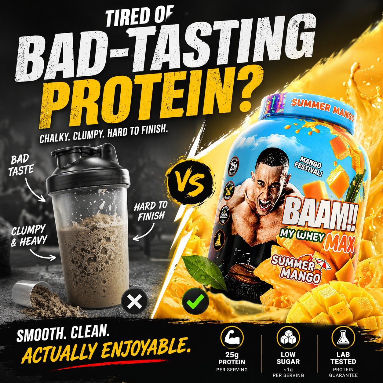 BAAM!!™ My Whey MAX Whey Protein (5lbs / 2.3kg) | 25g High-Quality Whey Protein • Lab-Tested • Low Sugar • Muscle Recovery • Limited Edition Delicious Flavors_7