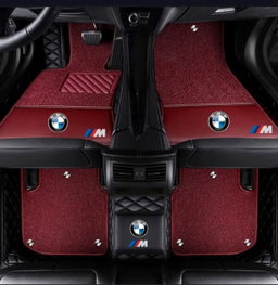 TAPIS 9D LUXURY-bmw  (noir/noir)+ mokitte rouge