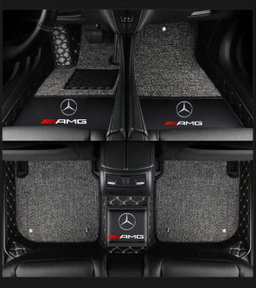 TAPIS 9D LUXURY-mercedes  (noir/gris)+ mokitte gris
