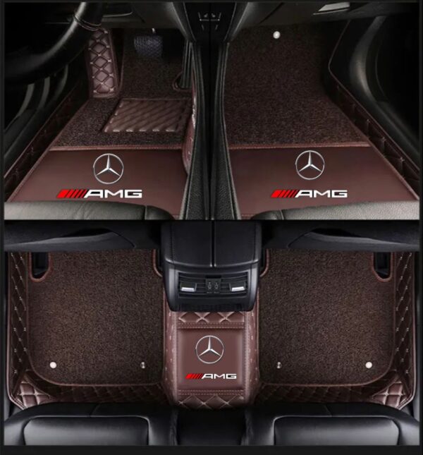 TAPIS 9D LUXURY-mercedes (marron/Beige)+ mokitte marron