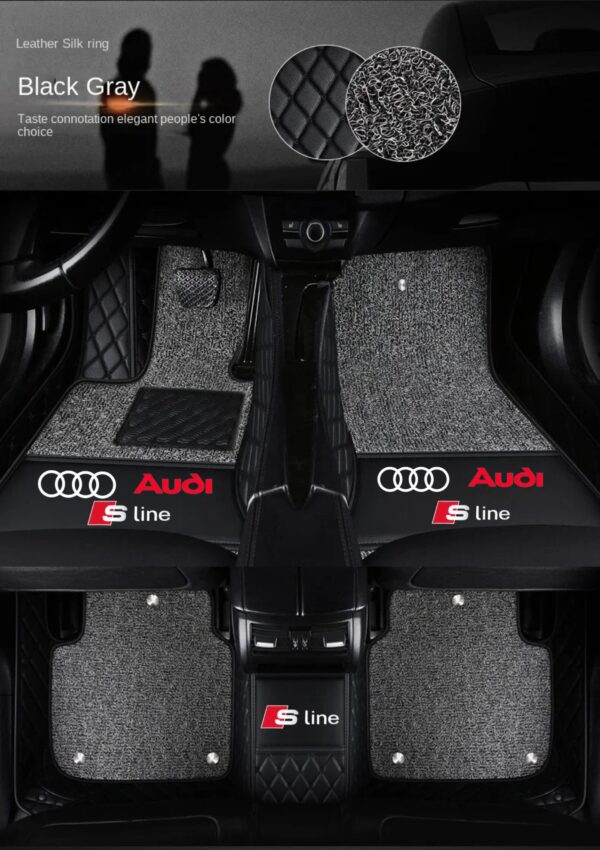 TAPIS 9D LUXURY-AUDI  (noir/noir)+ mokitte GRIS_0