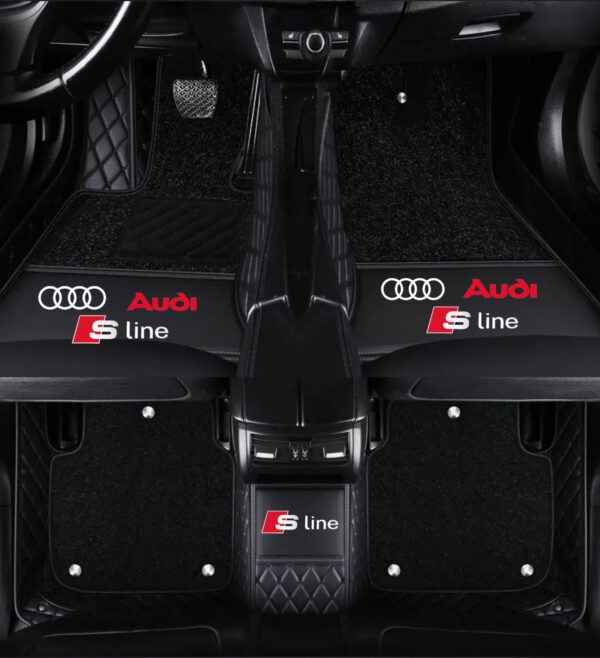 TAPIS 9D LUXURY-AUDI  (NOIR/NOIR)+ mokitte NOIR _0
