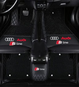TAPIS 9D LUXURY-AUDI  (NOIR/NOIR)+ mokitte NOIR 