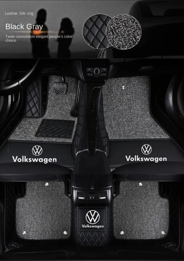 TAPIS 9D LUXURY-VOLKSWAGEN  (noir/noir)+ mokitte gris