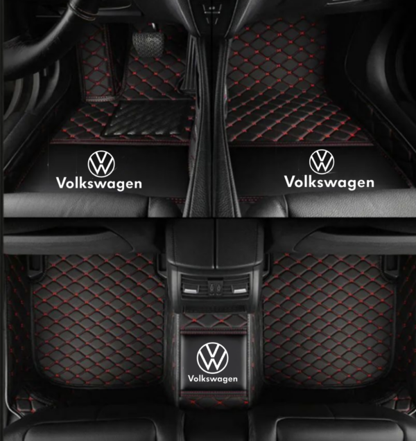 TAPIS 8D plus LUXURY-VOLKSWAGEN  (noir/rouge) _0