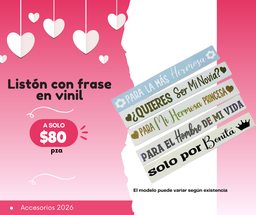 Listón con frase en vinil