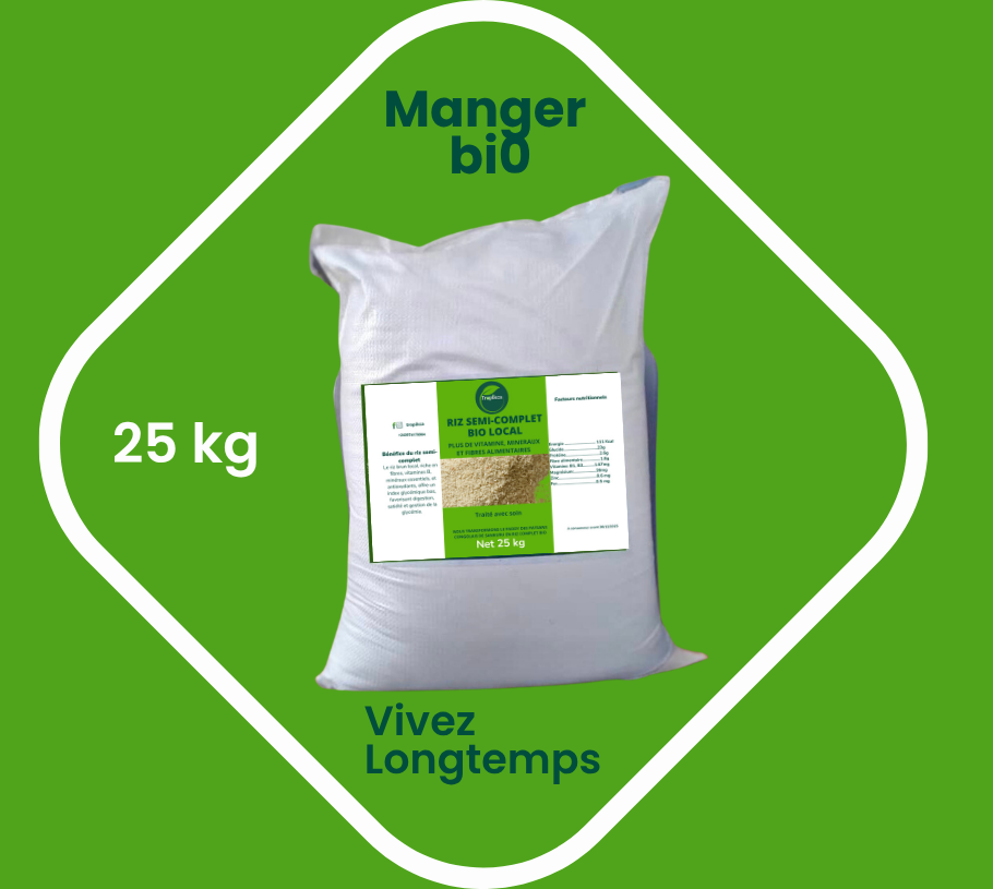 25 kg Riz semi-complet bio 