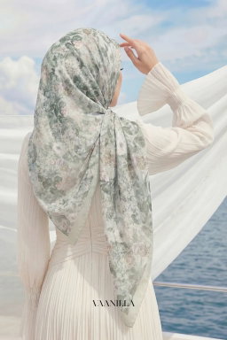 Floria Scented Japan Voile Square Scarf in Sage Green