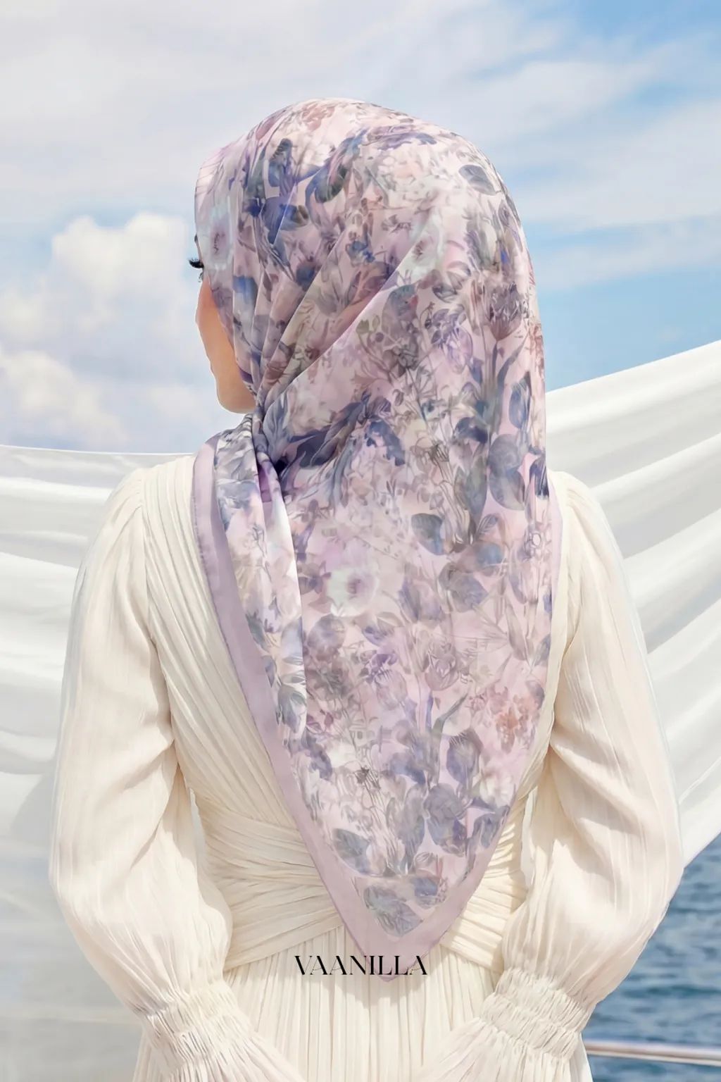 Floria Scented Japan Voile Square Scarf in Liliac Whisper_1