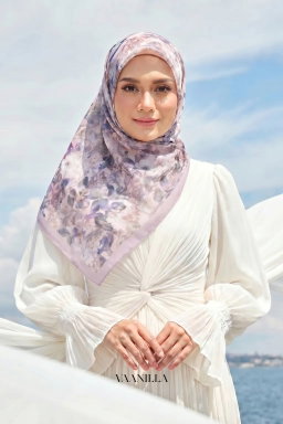 Floria Scented Japan Voile Square Scarf in Liliac Whisper
