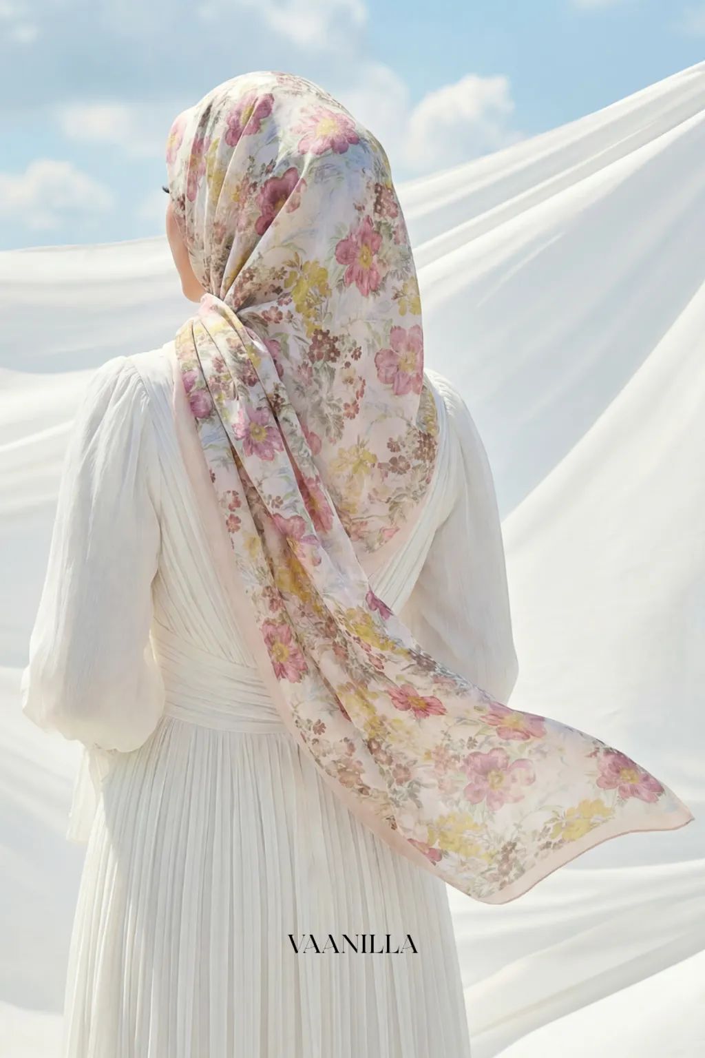 Floria Scented Japan Voile Square Scarf in Honey Petal_1