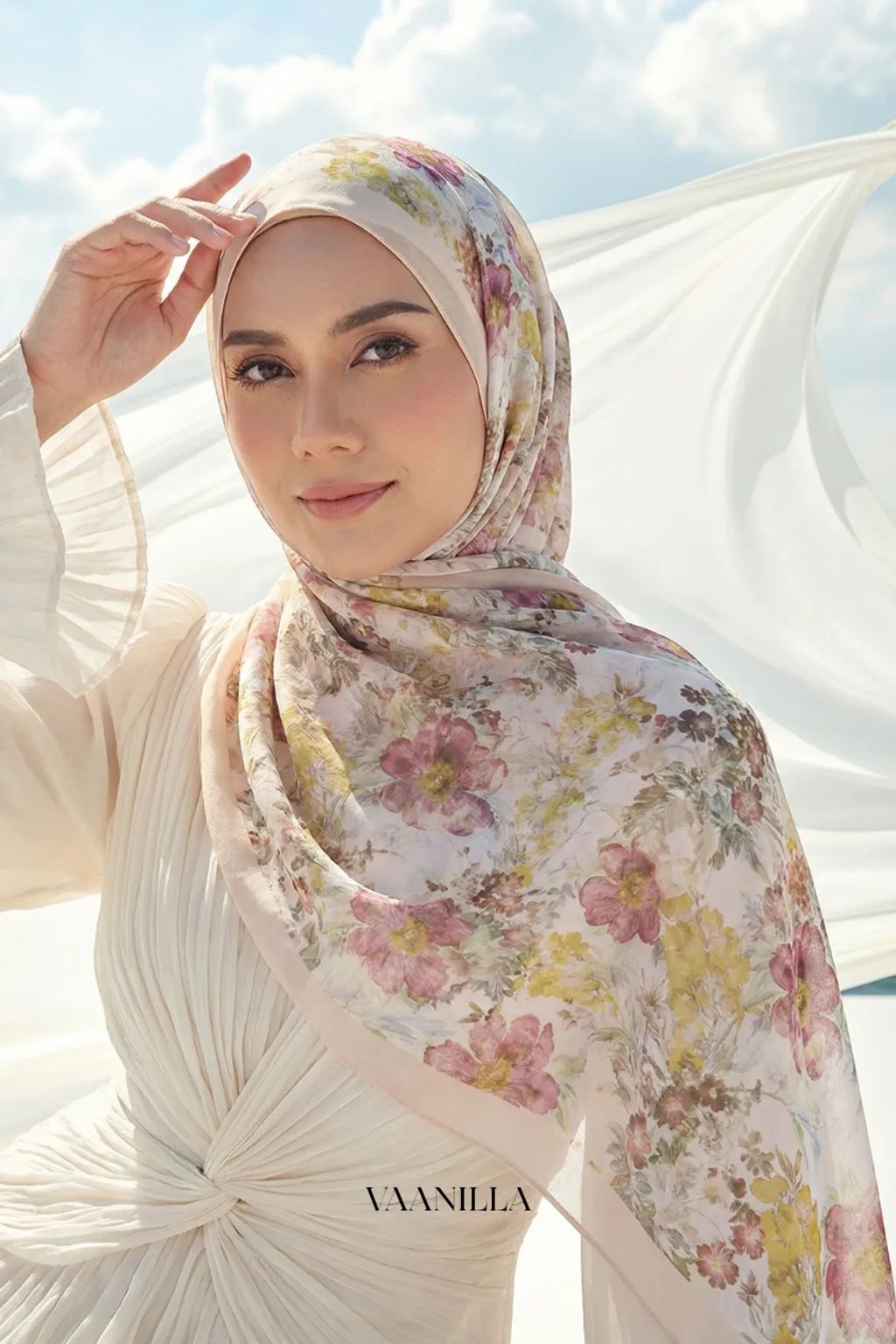 Floria Scented Japan Voile Square Scarf in Honey Petal_0