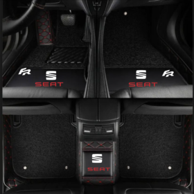 TAPIS 9D LUXURY-seat  (noir/rouge)+ mokitte noir