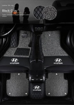 TAPIS 9D LUXURY-hyundai (noir/noir)+ mokitte gris