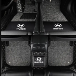 TAPIS 9D LUXURY-hyundai (noir/gris)+ mokitte gris 