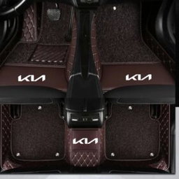 TAPIS 9D LUXURY-KIA (marron/beige)+mokitte marron