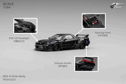 MICRO TURBO MODEL 1/64 CUSTOM NSX WIDEBODY - GLOSS BLACK