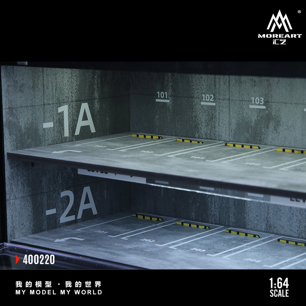 MOREART MODEL 1/64 DIORAMA CONTAINER - UNDERGROUND PARKING GARAGE SCENE_3