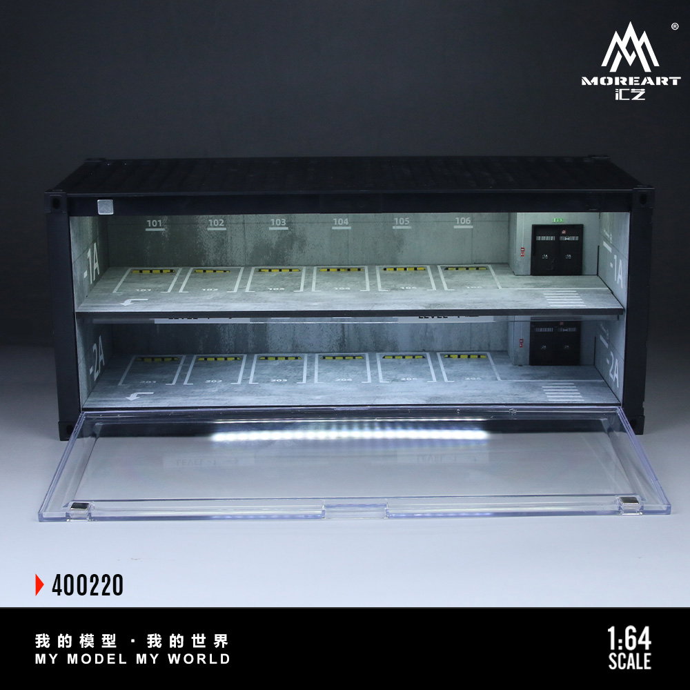 MOREART MODEL 1/64 DIORAMA CONTAINER - UNDERGROUND PARKING GARAGE SCENE_5