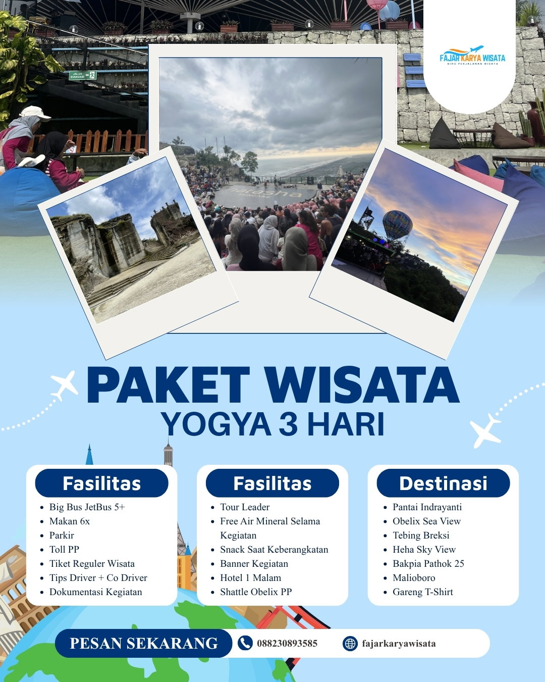 PAKET WISATA YOGYA 3 HARI
