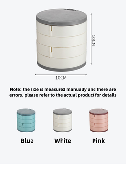 Organiseur à Bijoux Rotatif 4 Niveaux avec Miroir Intégré