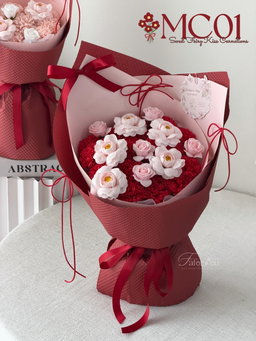 ( MC01 ) Sweet Fairy Kiss Soap Carnation Bouquet 