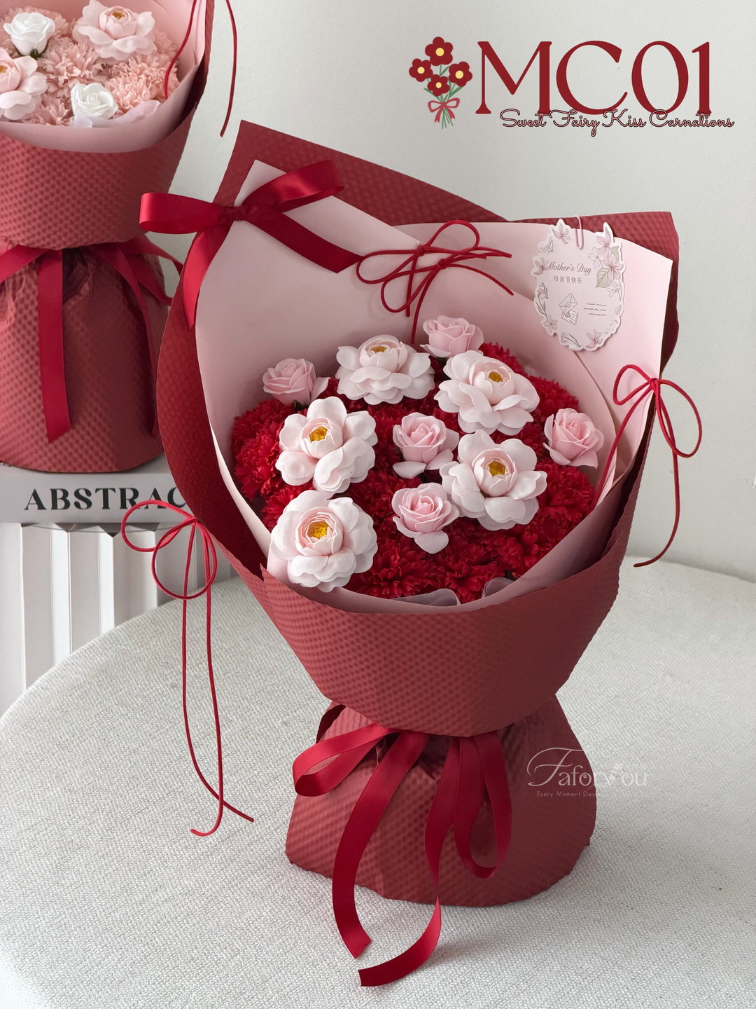 ( MC01 ) Sweet Fairy Kiss Soap Carnation Bouquet