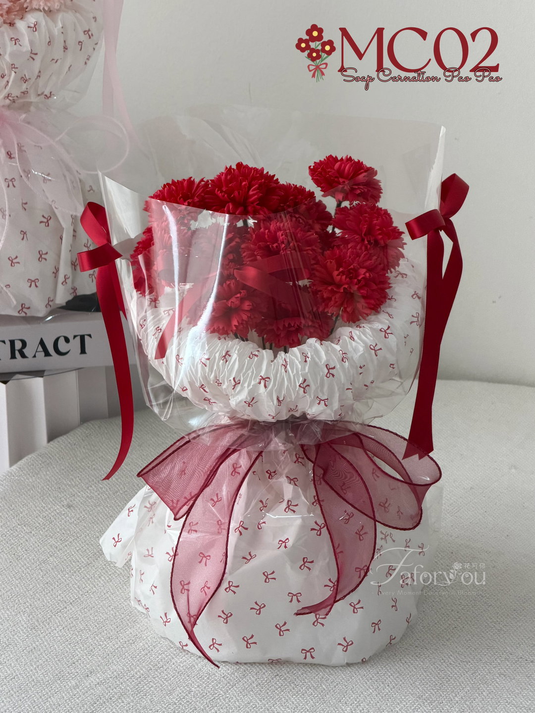 ( MC02 ) Soap Carnation Pao Pao Transparent Bouquet