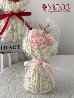 ( MC03 ) 3 Stalk Soap Carnation Pao Pao Bouquet 