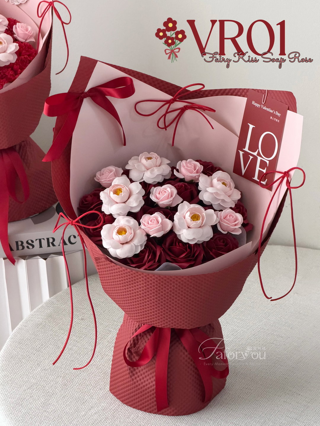( VR01 ) Sweet Fairy Kiss Soap Rose Bouquet