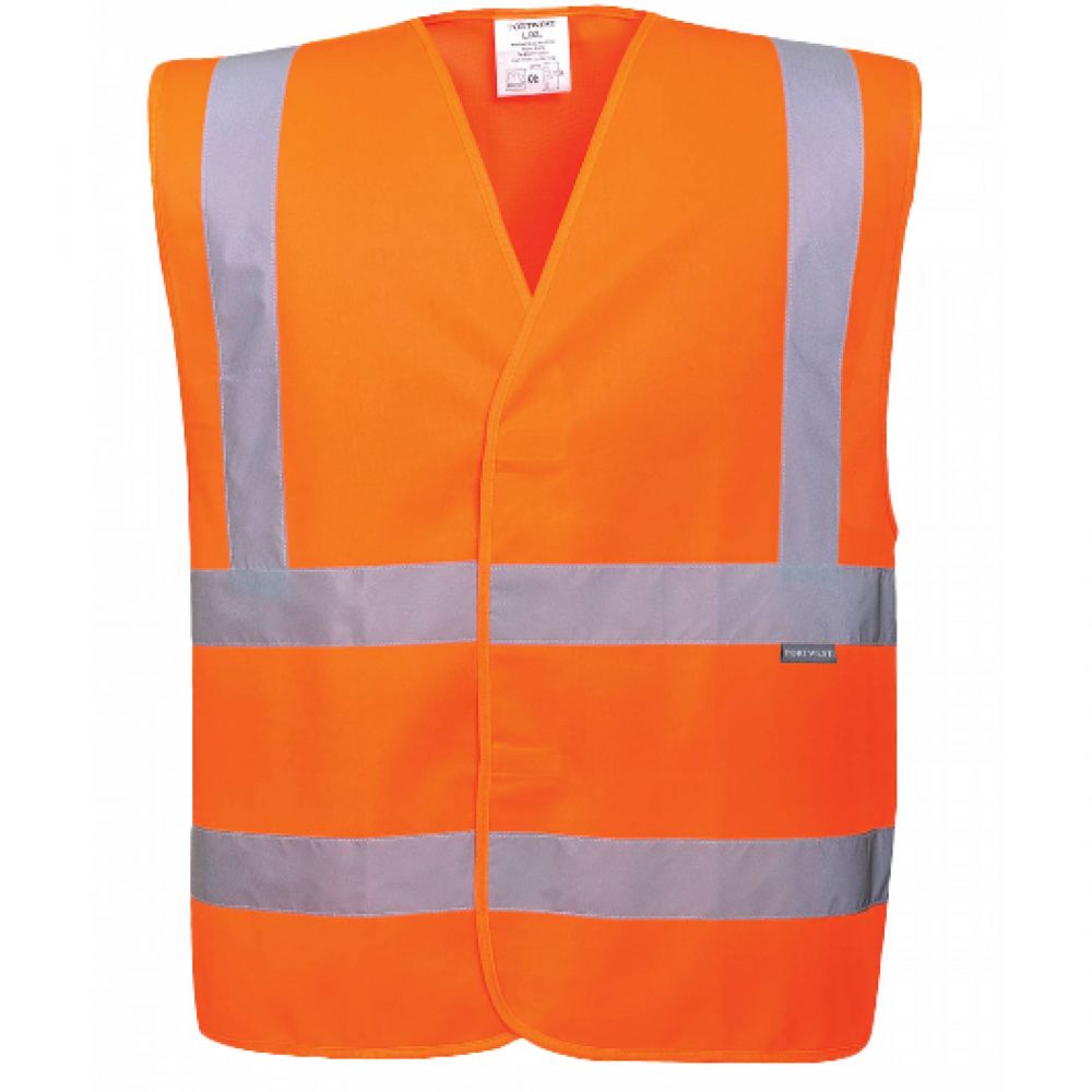 Gilet de sécurité Orange Haute-Visibilité avec bandes réfléchissantes_1