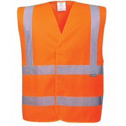 Gilet de sécurité Orange Haute-Visibilité avec bandes réfléchissantes